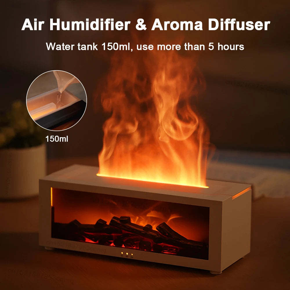 3D-Flammen-Luftbefeuchter mit Aroma-Diffuser - Fernbedienbar