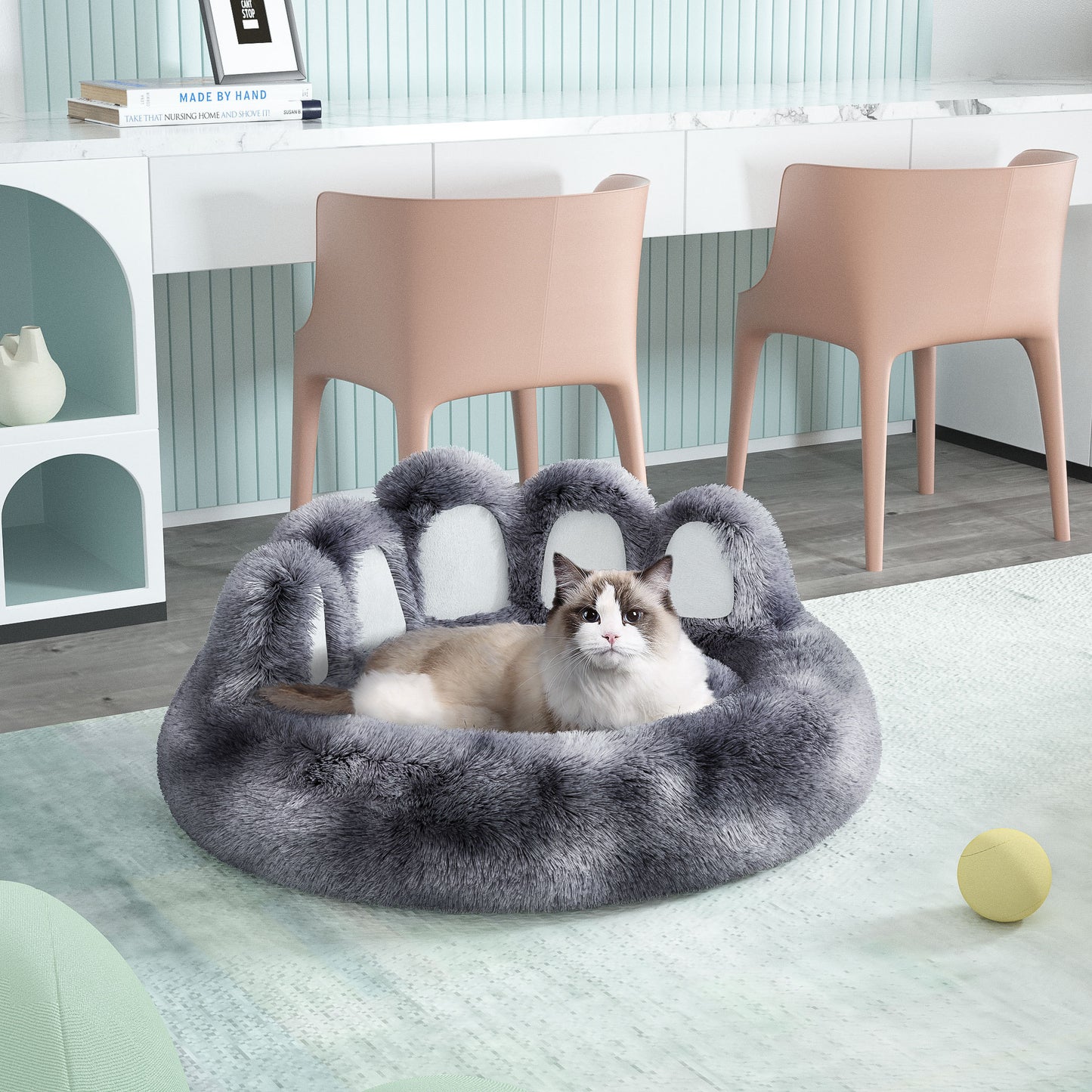 Gemütliches Hundebett im Bärentatzen-Design – Kuscheliges, gepolstertes Bett in verschiedenen Farben & Größen