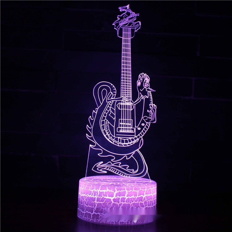 3D LED Gitarrenlampe – Holografische Tischleuchte mit Farbwechsel