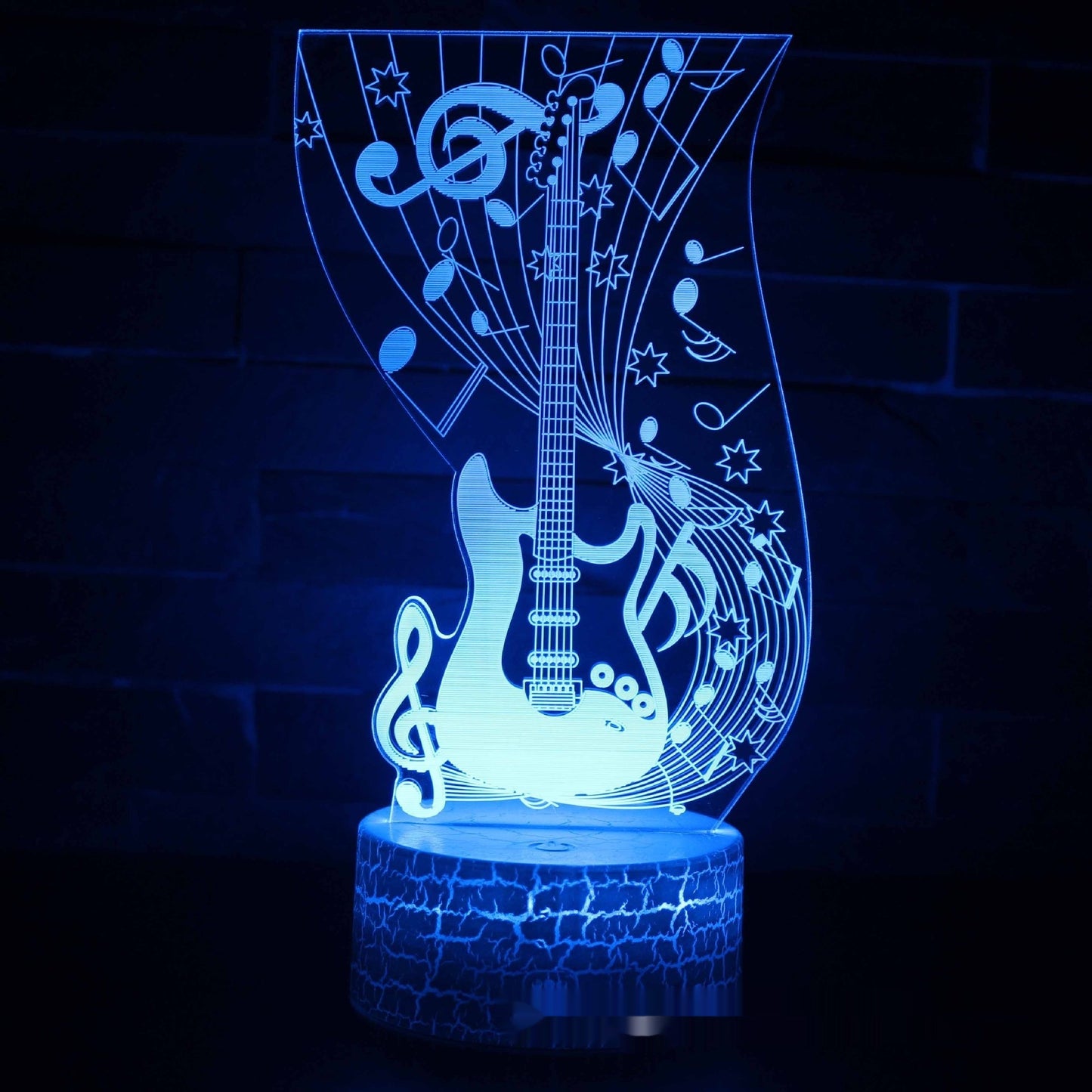 3D LED Gitarrenlampe – Holografische Tischleuchte mit Farbwechsel