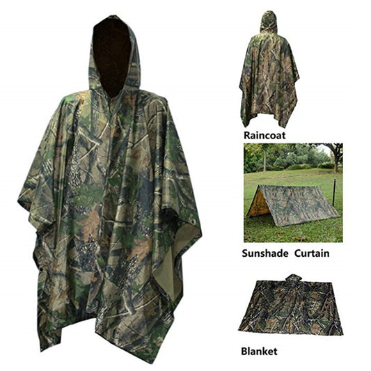 3-in-1 Regenponcho für Outdoor & Camping – Regenmantel, Zeltdach & Decke, kompakt faltbar
