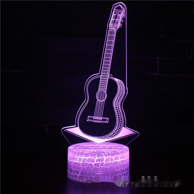 3D LED Gitarrenlampe – Holografische Tischleuchte mit Farbwechsel