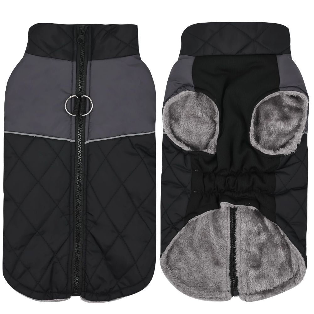 Hundejacke für Herbst & Winter – Warm, Wind- und Regenfest mit praktischem Leinenring