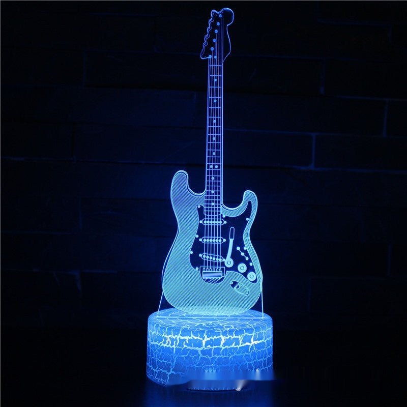 3D LED Gitarrenlampe – Holografische Tischleuchte mit Farbwechsel