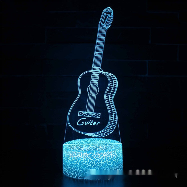 3D LED Gitarrenlampe – Holografische Tischleuchte mit Farbwechsel